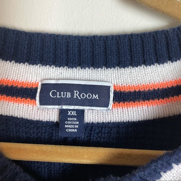Club Room Navy Blue V Neck Cable Knit Sweater Size XXL - Picture 8 of 9